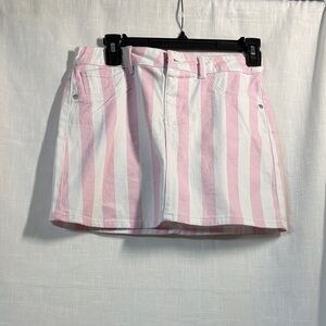 Arizona Jean Company Pink and White Striped Skirt